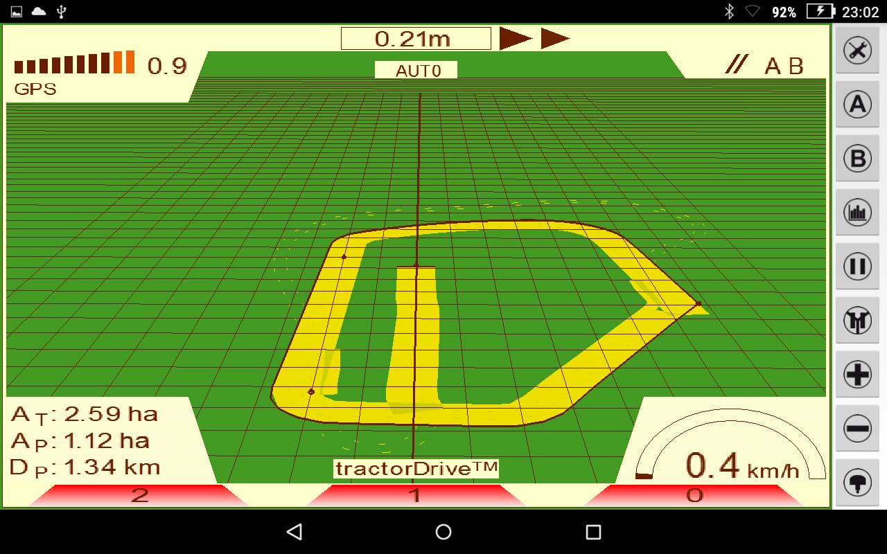 Sistema de guiado visual agrícola de tractorDrive en Linux / Android
